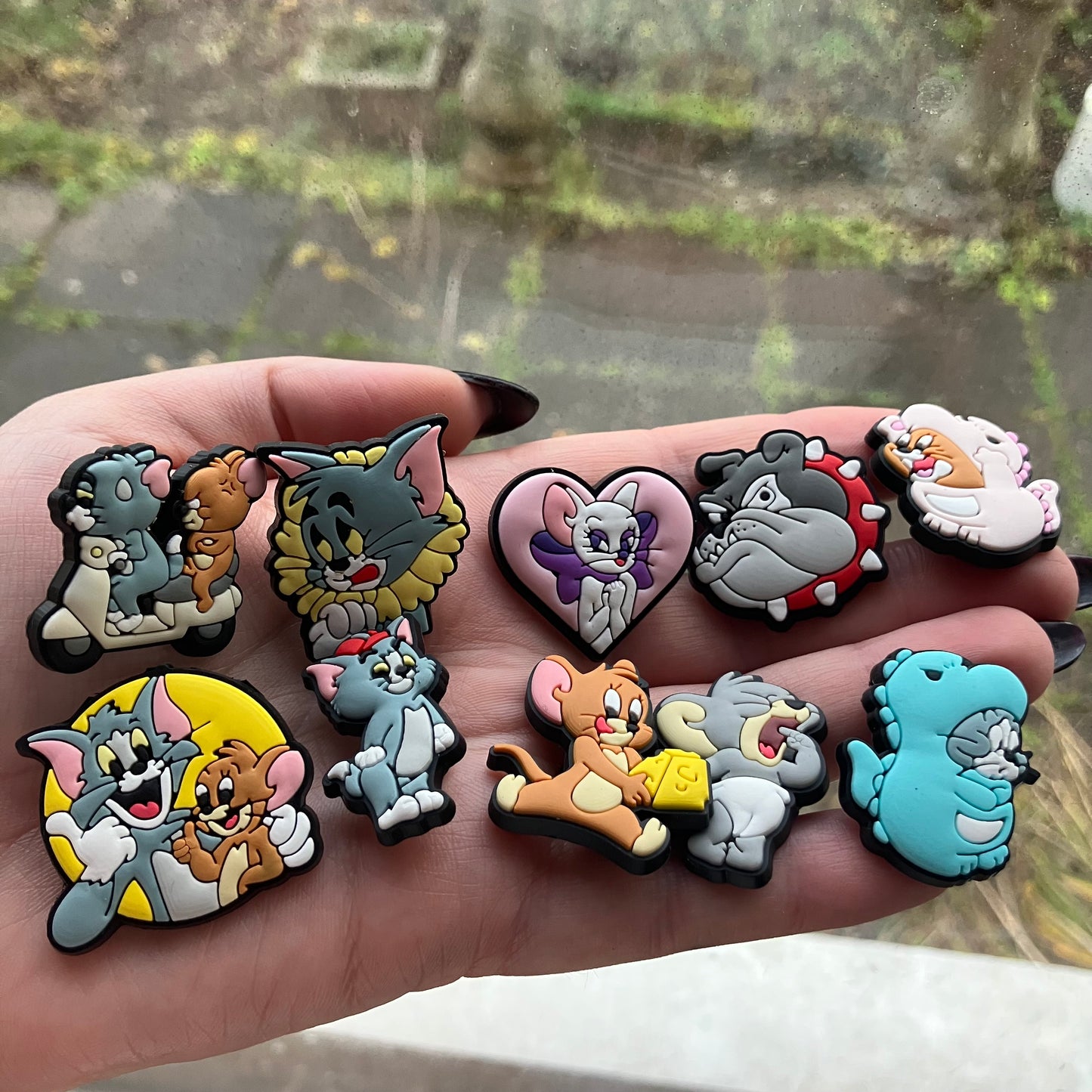 Cartoon Cat And Mouse Shoe Charms