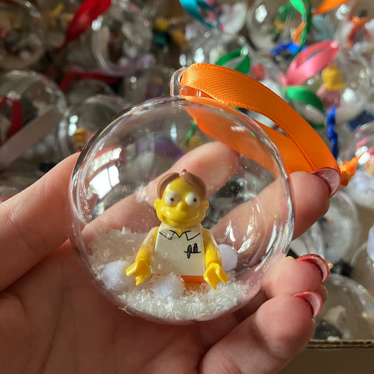 Yellow Cartoon Christmas Bauble