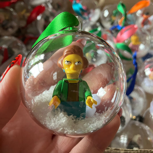Yellow Cartoon Christmas Bauble