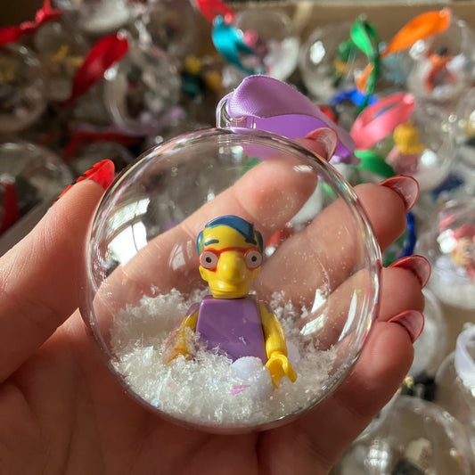 Yellow Cartoon Christmas Bauble